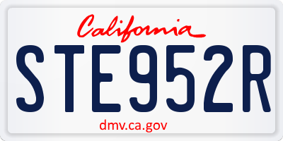 CA license plate STE952R