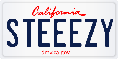 CA license plate STEEEZY