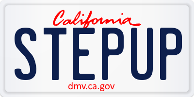 CA license plate STEPUP