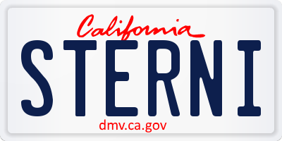 CA license plate STERNI