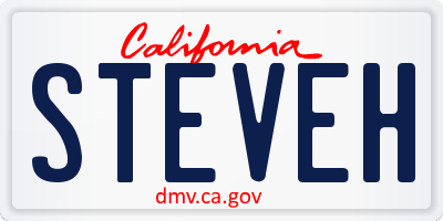 CA license plate STEVEH