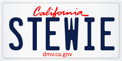 CA license plate STEWIE