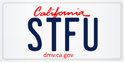 CA license plate STFU