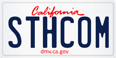CA license plate STHCOM