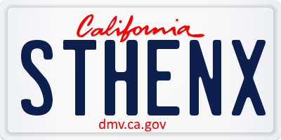 CA license plate STHENX