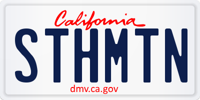 CA license plate STHMTN