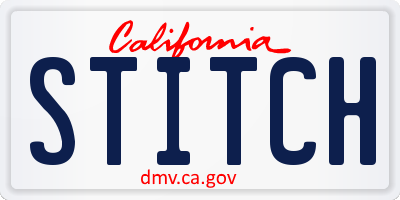 CA license plate STITCH