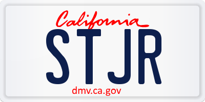 CA license plate STJR