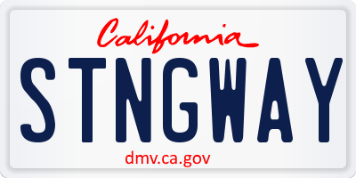 CA license plate STNGWAY