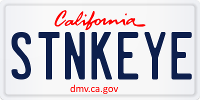 CA license plate STNKEYE