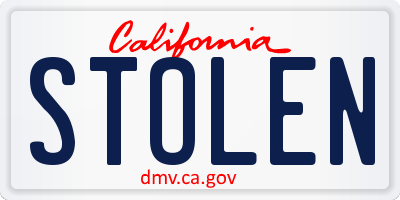 CA license plate STOLEN