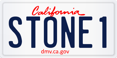 CA license plate STONE1