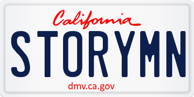 CA license plate STORYMN