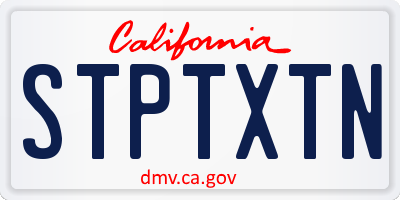 CA license plate STPTXTN