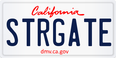 CA license plate STRGATE