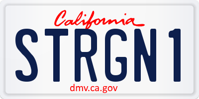 CA license plate STRGN1