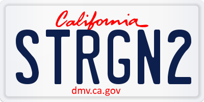 CA license plate STRGN2