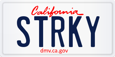 CA license plate STRKY