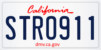 CA license plate STRO911