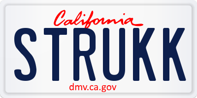 CA license plate STRUKK