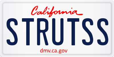 CA license plate STRUTSS