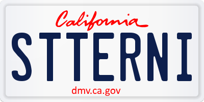 CA license plate STTERNI