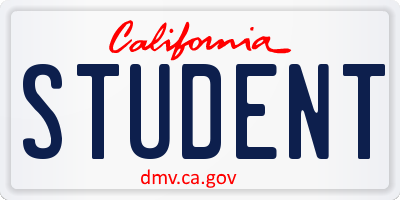 CA license plate STUDENT