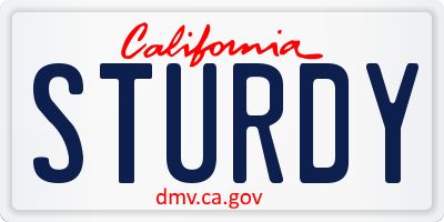 CA license plate STURDY