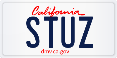 CA license plate STUZ