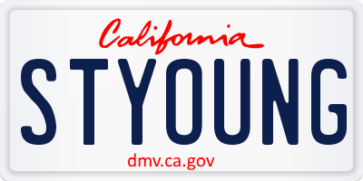 CA license plate STYOUNG