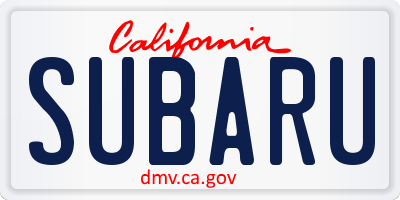 CA license plate SUBARU