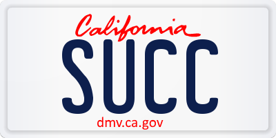 CA license plate SUCC