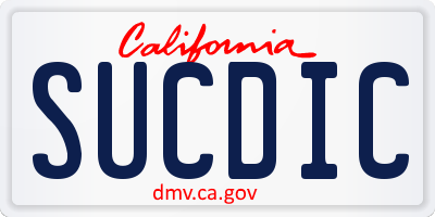 CA license plate SUCDIC