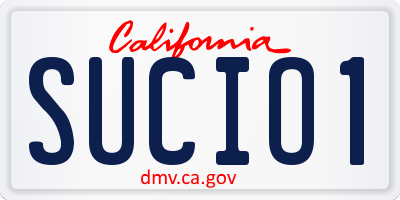 CA license plate SUCIO1