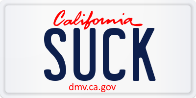 CA license plate SUCK