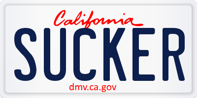 CA license plate SUCKER