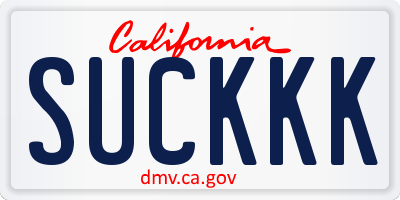 CA license plate SUCKKK