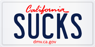 CA license plate SUCKS