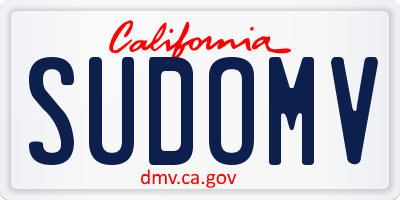 CA license plate SUDOMV