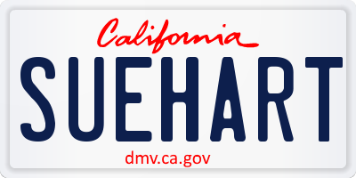 CA license plate SUEHART