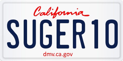 CA license plate SUGER10