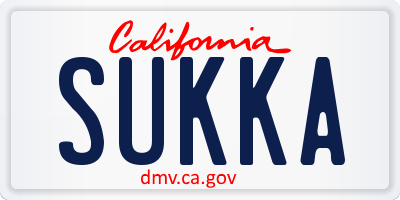 CA license plate SUKKA