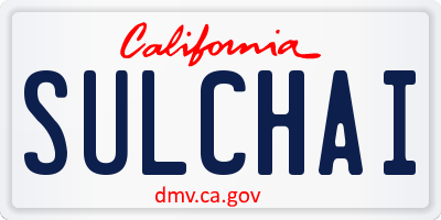 CA license plate SULCHAI