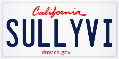 CA license plate SULLYVI