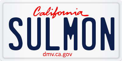 CA license plate SULMON