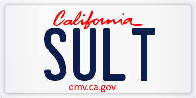 CA license plate SULT