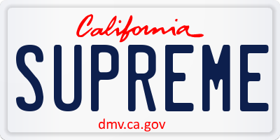 CA license plate SUPREME