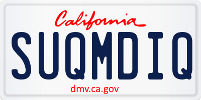 CA license plate SUQMDIQ