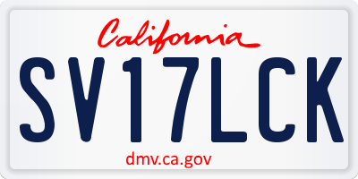 CA license plate SV17LCK