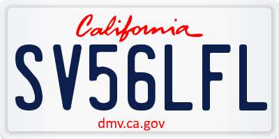 CA license plate SV56LFL